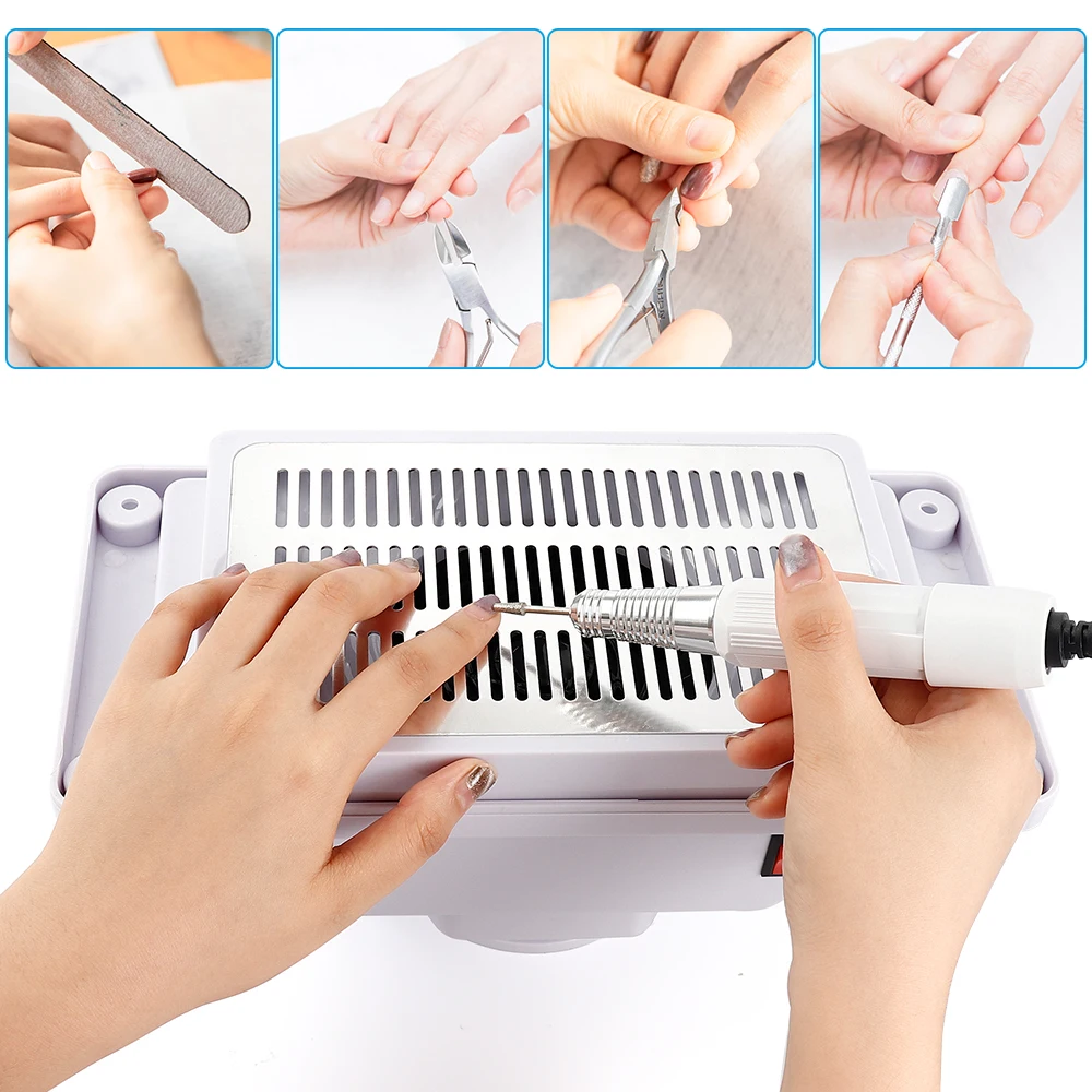 Manicure Nail Vacuum Cleaner with Extractor Fan Nail Dust Collector for Salon and Home Use