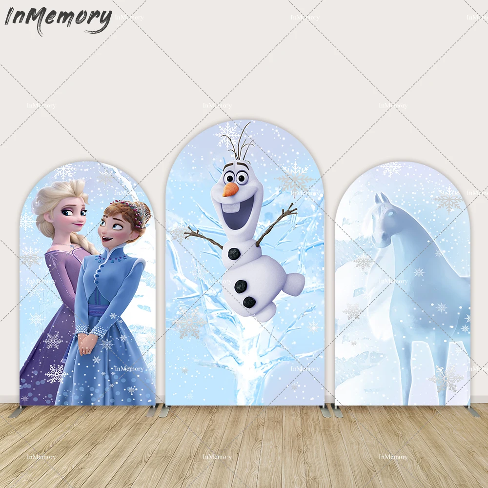 

Frozen Theme Arch Backdrop Cover for Girls Baby Shower Anna Elsa Princess Birthday Party Background Snow Olaf Chiara Wall Banner