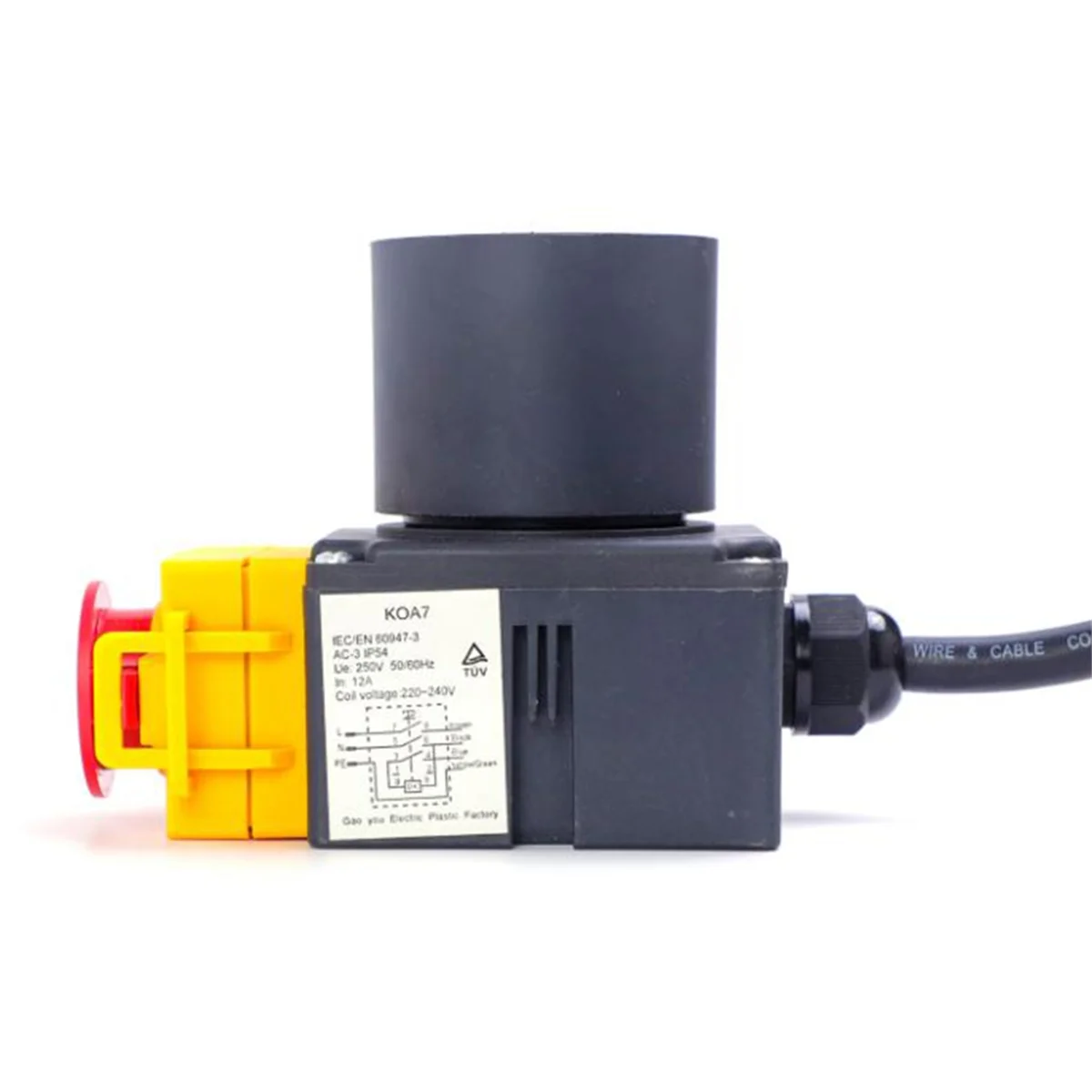 KOA7-máquina de corte de troncos, interruptor de botón pulsador solenoide, 250V, 16A