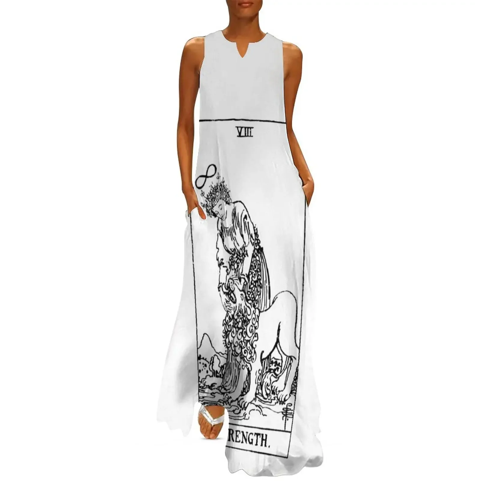 

Tarot Card : Strength black & white Long Dress Bride dresses women formal occasion dresses Dress