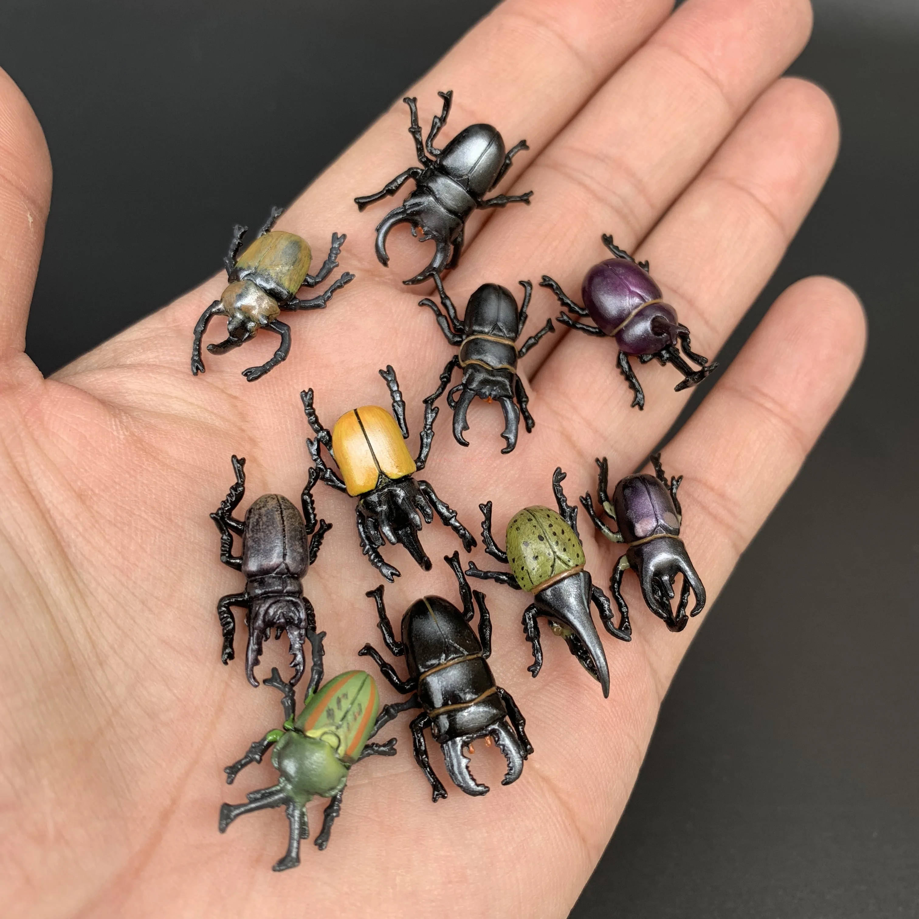 Japan Version Yujin Mini Small Beetle Rhinoceros Beetle Diy Nail Figure Solid Gashapon Display Model