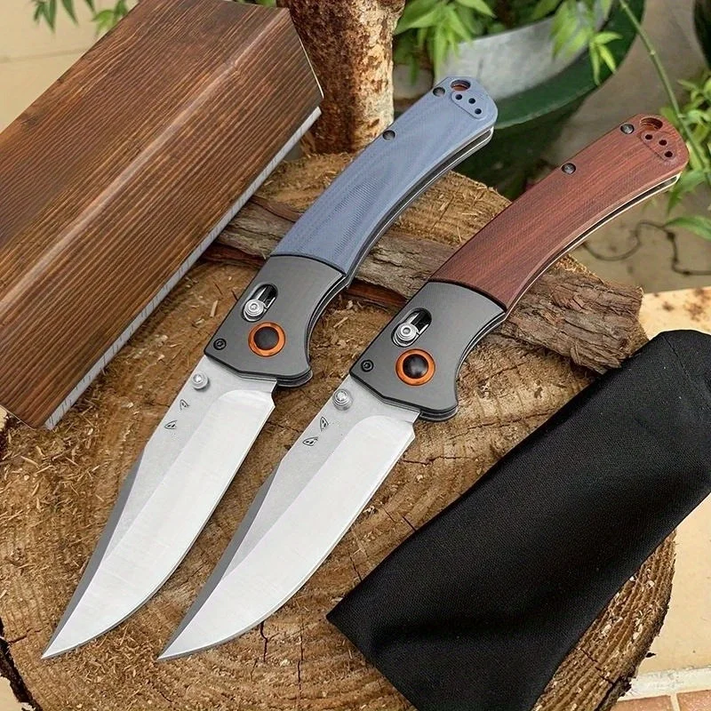 BM 15080 Folding Portable Knife CPM-S30V Blade G10 Cured Wood Handle Multifuctional Camping Survival Hunting Pocket EDC Knife