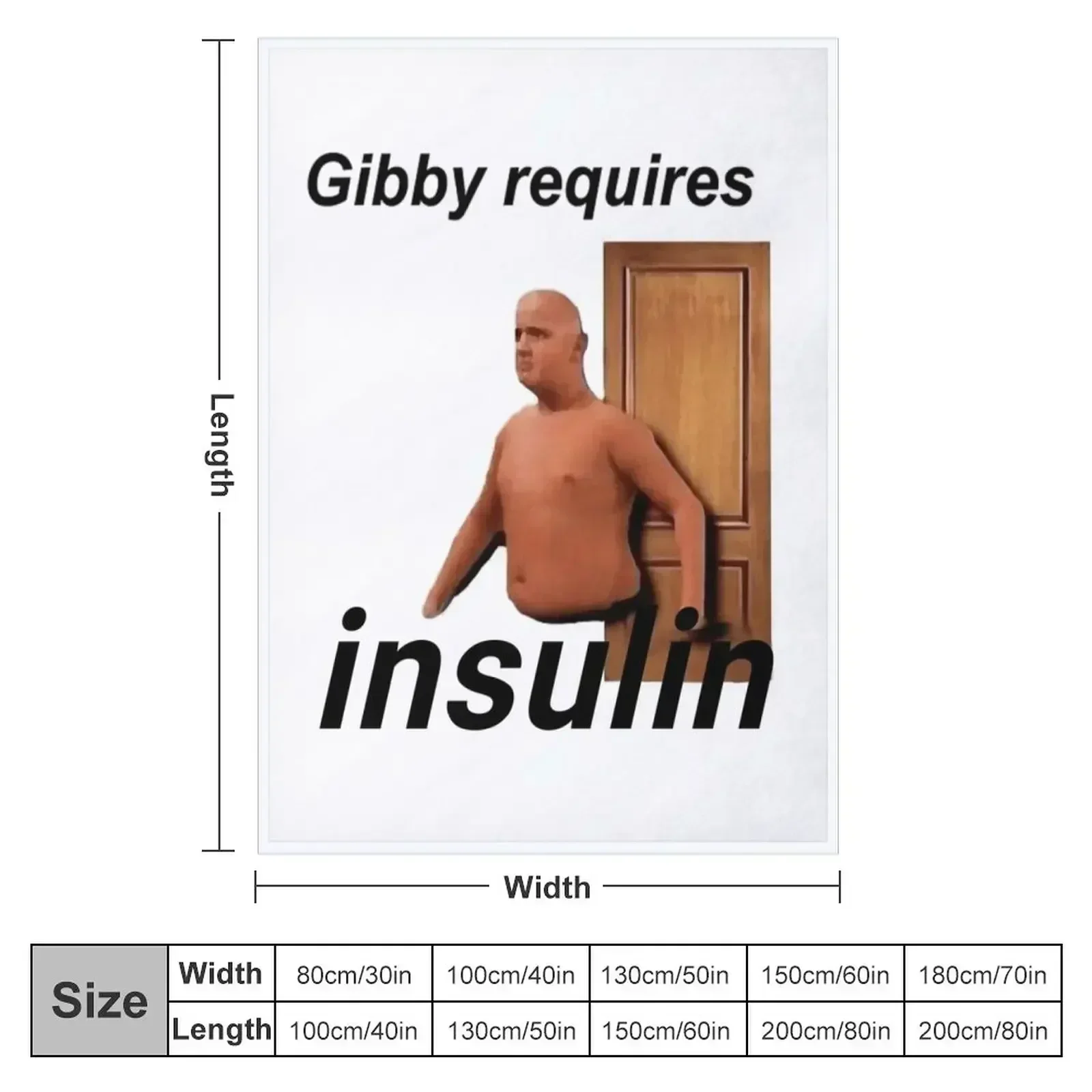 gibby requires insulin Throw Blanket couch cozy soft plush fuzzy picnic outdoor blanket