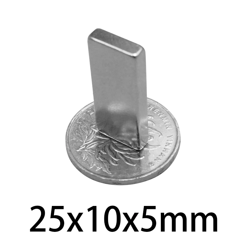 5ks 25mm*10mm*5mm kvádr magnetem silná 25x10x5mm blok řemesel magnety ndfeb magnetický ndfeb mikro magnety 25*10*5mm