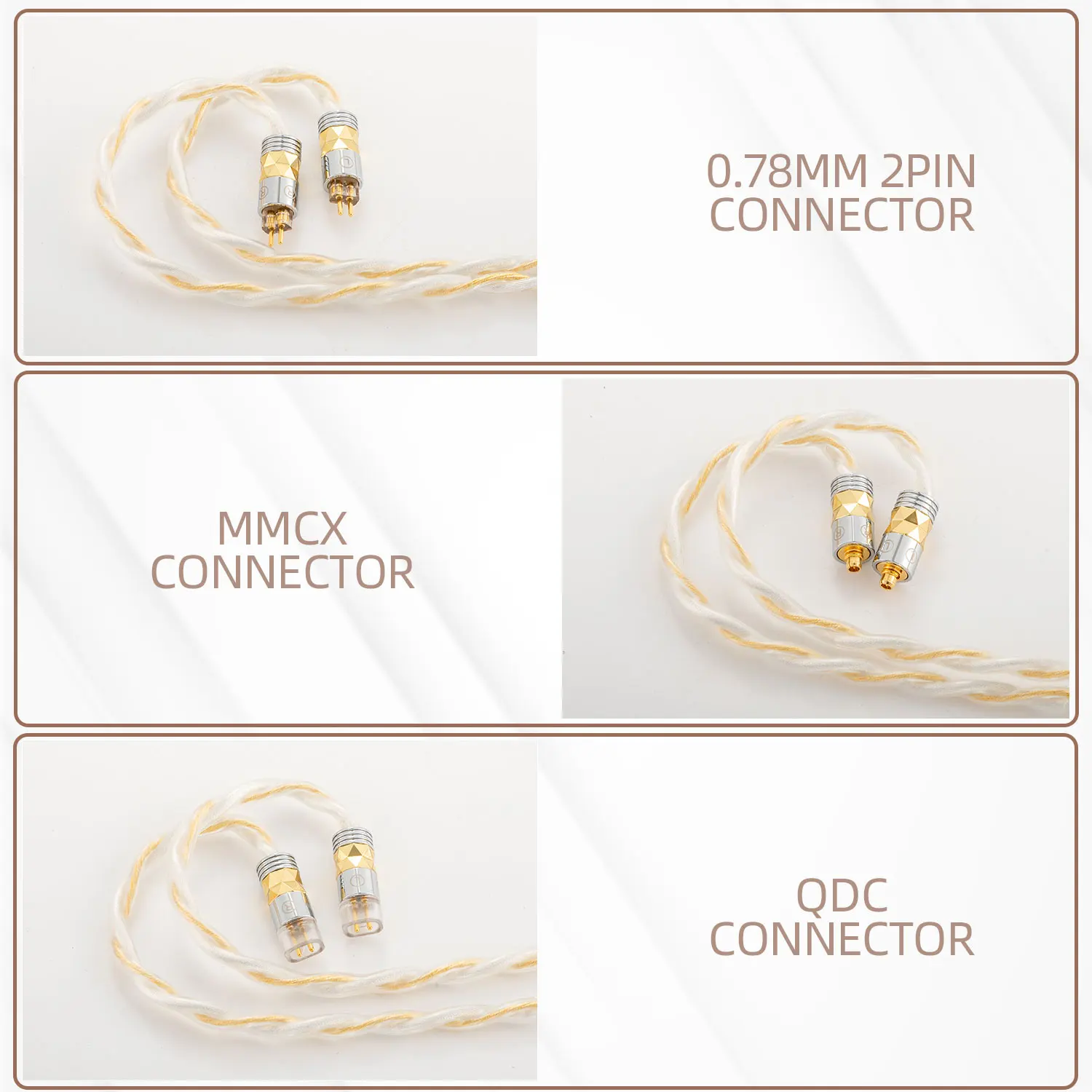 SYRNARN Detachable IEM 0.78 MMCX 2Pin QDC with Shielding Layer 2.5/3.5/4.4mm 7N OCC Replacement Balanced Earphone Upgrade Cable