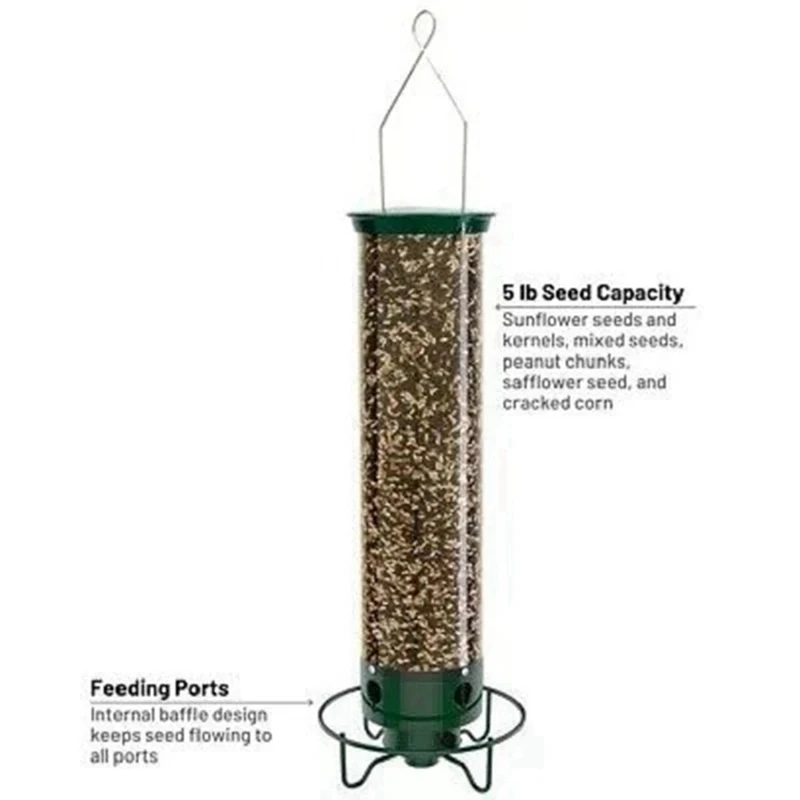 Droll Yankees Squirrel-Proof Wild Bird Alimentador, Pátio ao ar livre Ferro forjado Hanging Hummingbird Alimentador, 2X