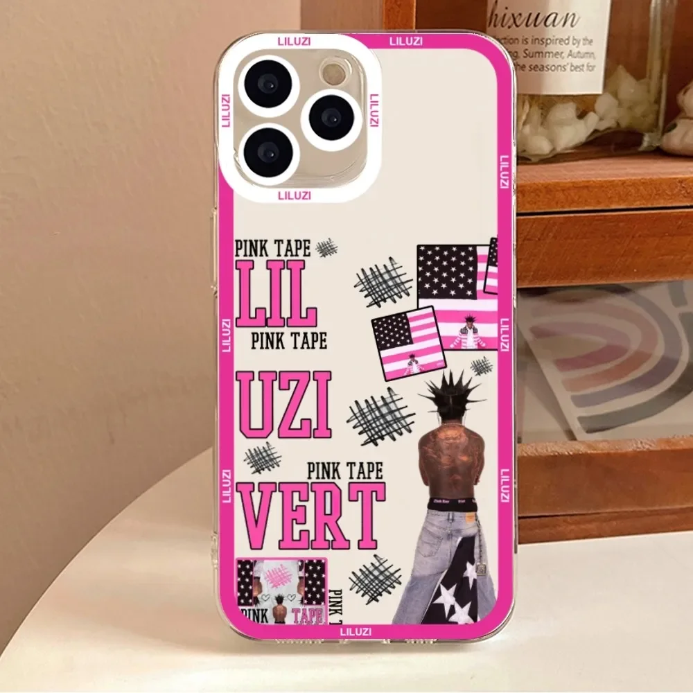 Lil-U-Uzi Vert Pink Tape Phone Case For iPhone 11 12 Mini 13 14 Pro Max Transparent Shell