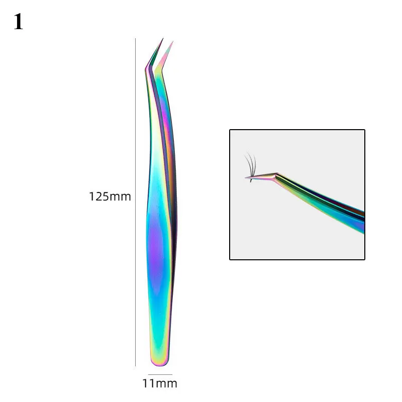 1 pz pinzette per ciglia pinzette superhard in acciaio inossidabile Clip di estensione ciglia antistatiche pinzette per sopracciglia parte di arte del chiodo