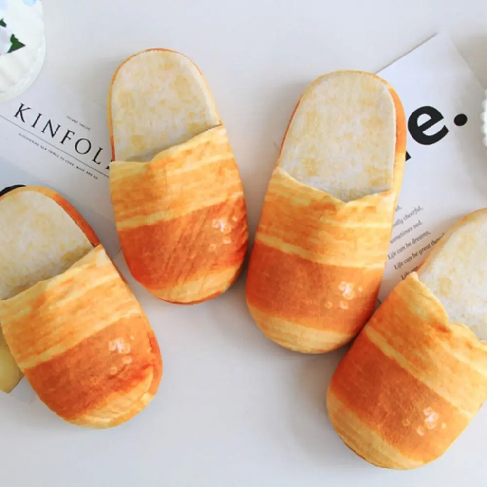 Sandal Creative Simulation Bread Slippers Soft Bottom Funny French Bread Slippers Shoes Thick Sole 3D Bread Slides Unisex