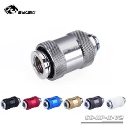 Bykski Hand Push Valve Switch G1/4 Thread Male to Famale Flat Push Type Water Stop Valve Metal Switch Cooling System Fitting