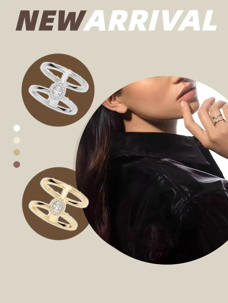 Anillo S925: exquisito, simple y único, diseño clásico de doble anillo de alta gama, ideal regalo para familiares