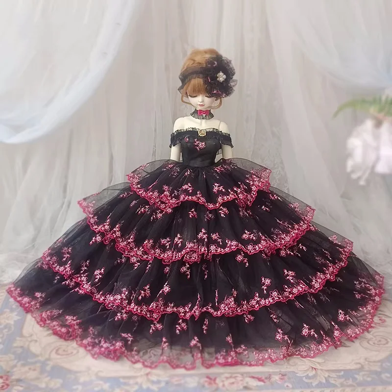 As roupas de boneca bjd são adequadas para acessórios de boneca de roupas de bolo preto tamanho 1/3 e 1/4
