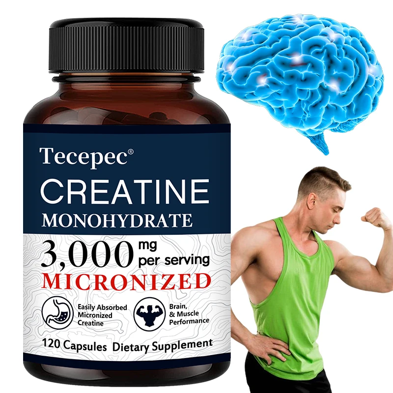 

Creatine Monohydrate - Build Muscle, Improve Athletic Performance, Improve Energy Endurance and Promote Recovery - 120 Capsules