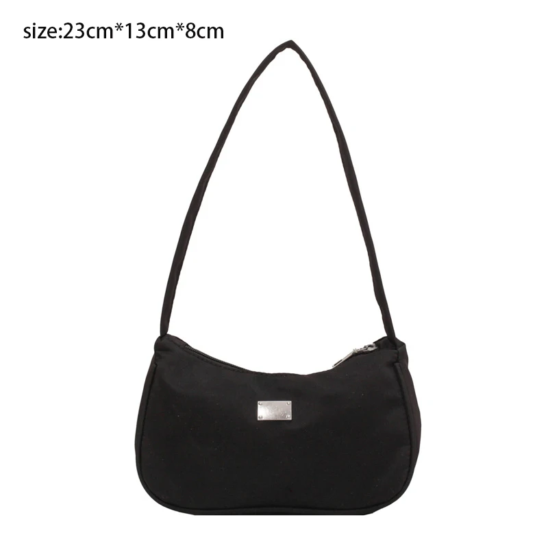 2023 New Fashion Women\'s Handbags Retro Nylon Underarm Bag Casual Women Shoulder Bags Solid Color Female Hobos Shopping Bag