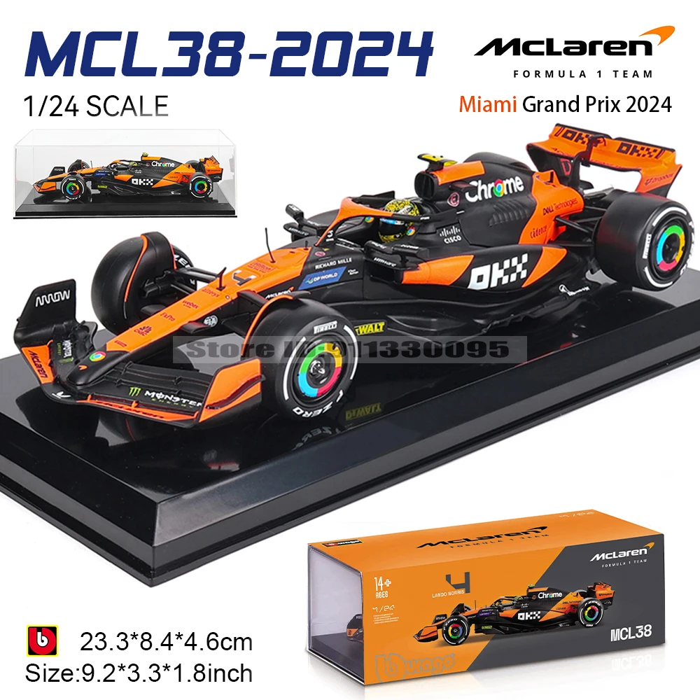 

Ббураго 1:24 2024 McLaren F1 4 # Ландо Норрис 81 # Прецизионная модель автомобиля Oscar Piastri, литая под давлением, коллекция моделей автомобилей, подарочная игрушка