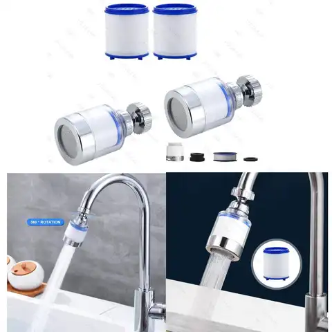 10/1pcs Faucet Water Purifier Anti-splash Household Kitchen Bathroom Drinking Water Filter 360° Rotating Faucet Sprayer Head