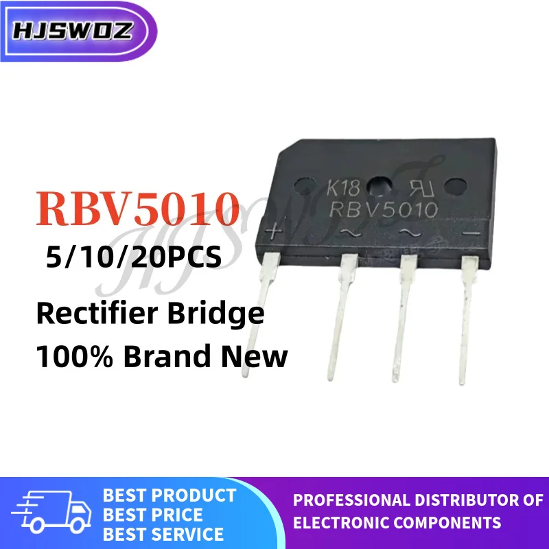5-20PCS RBV5010 RBV 5010 V5010 DIP-4 Bridge Rectifier Rectifier bridge stack Brand New