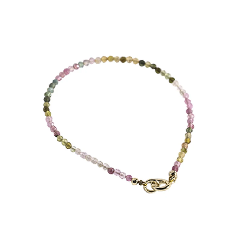 Ultra-Fine Rainbow Small Tourmaline Bracelet New Style Female Gradient Ins Niche Design Light Luxury Bracelet