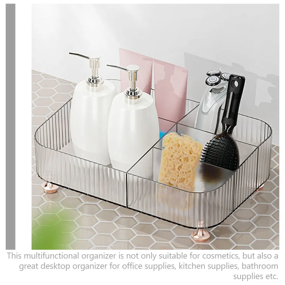

Desktop Makeup Organizer Tray 5-Compartment Storage Tray Multipurpose Sundries Organizer for Vanity Bathroom Kitchen