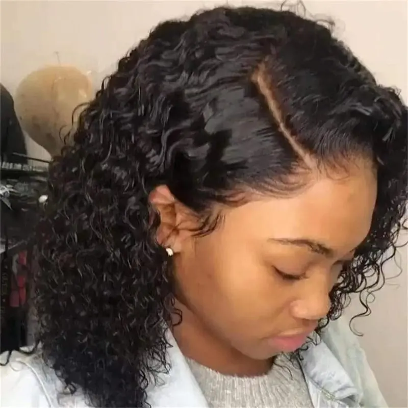 Peruca de cabelo humano brasileira de onda profunda, fechamento Lace Front, 250% Deep Wave, 13x4, 13x6 Lace Frontal Perucas, pré-arrancadas