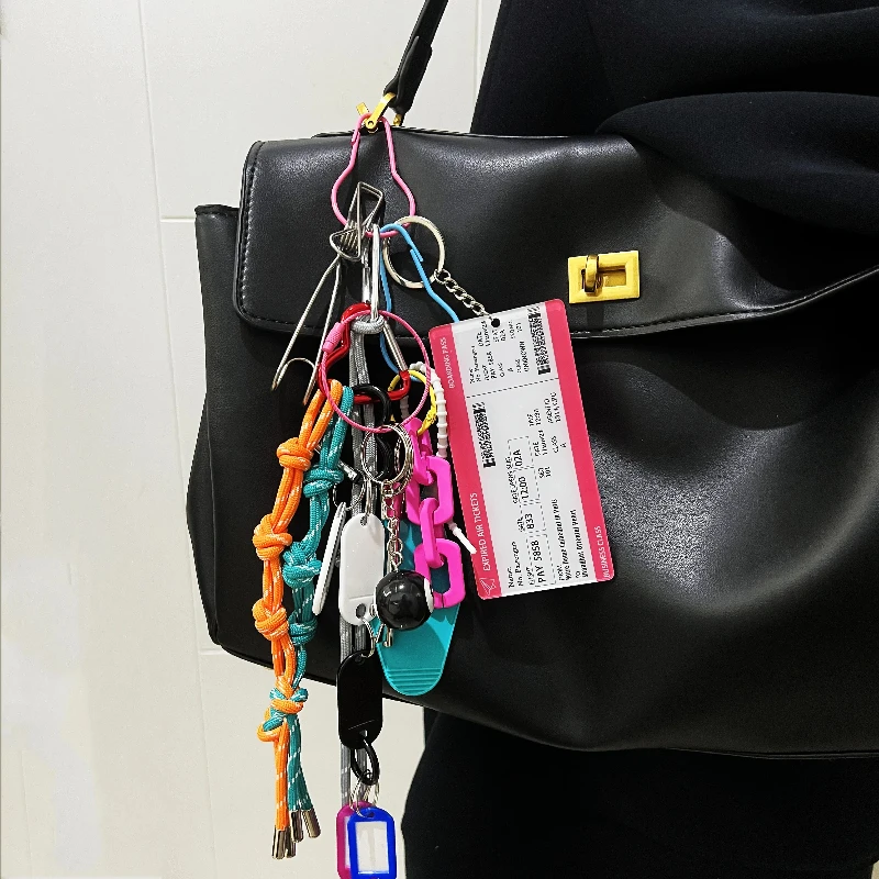 Boarding Pass Design Keychain French Ticket Climbing Rope Bag Pendant Extremely Complex Charm Home Decoration Christmas Gifts