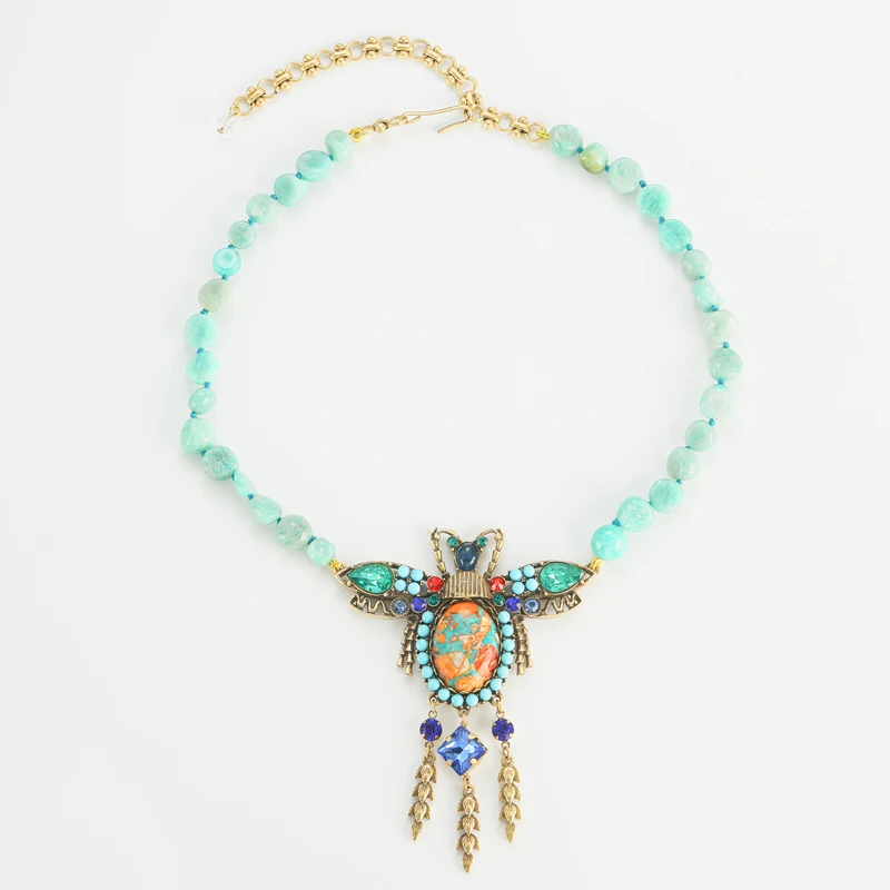 Natural Stone Chain Pendants And Charms Necklace Tassels Bead Antique Woman Vintage Beach Accessories Trends 2025 High Quality