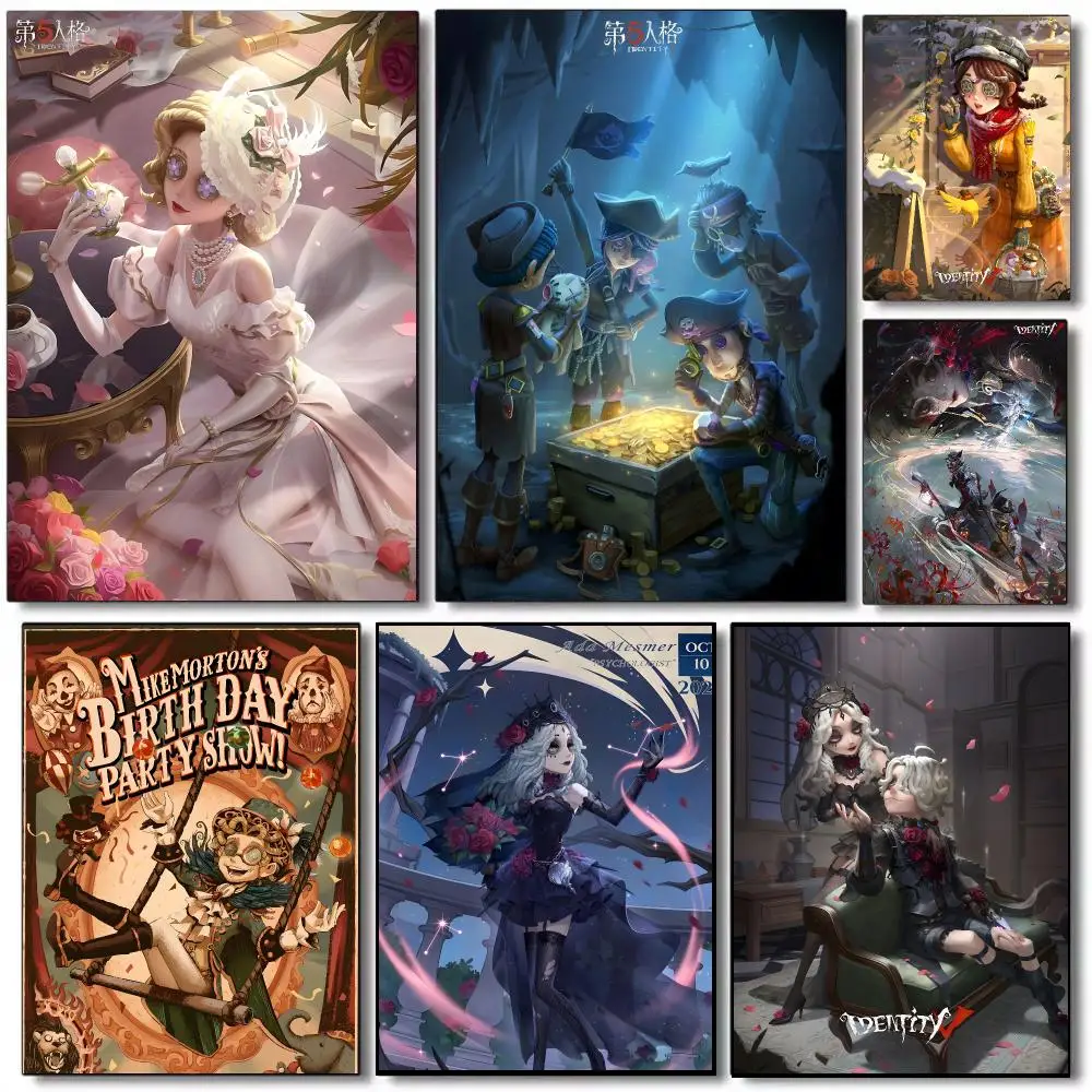 Identity V Game Gothic Mystery Poster Self-adhesive Advanced Aesthetic Printing Paper Wall Art for Living Room Home Decor