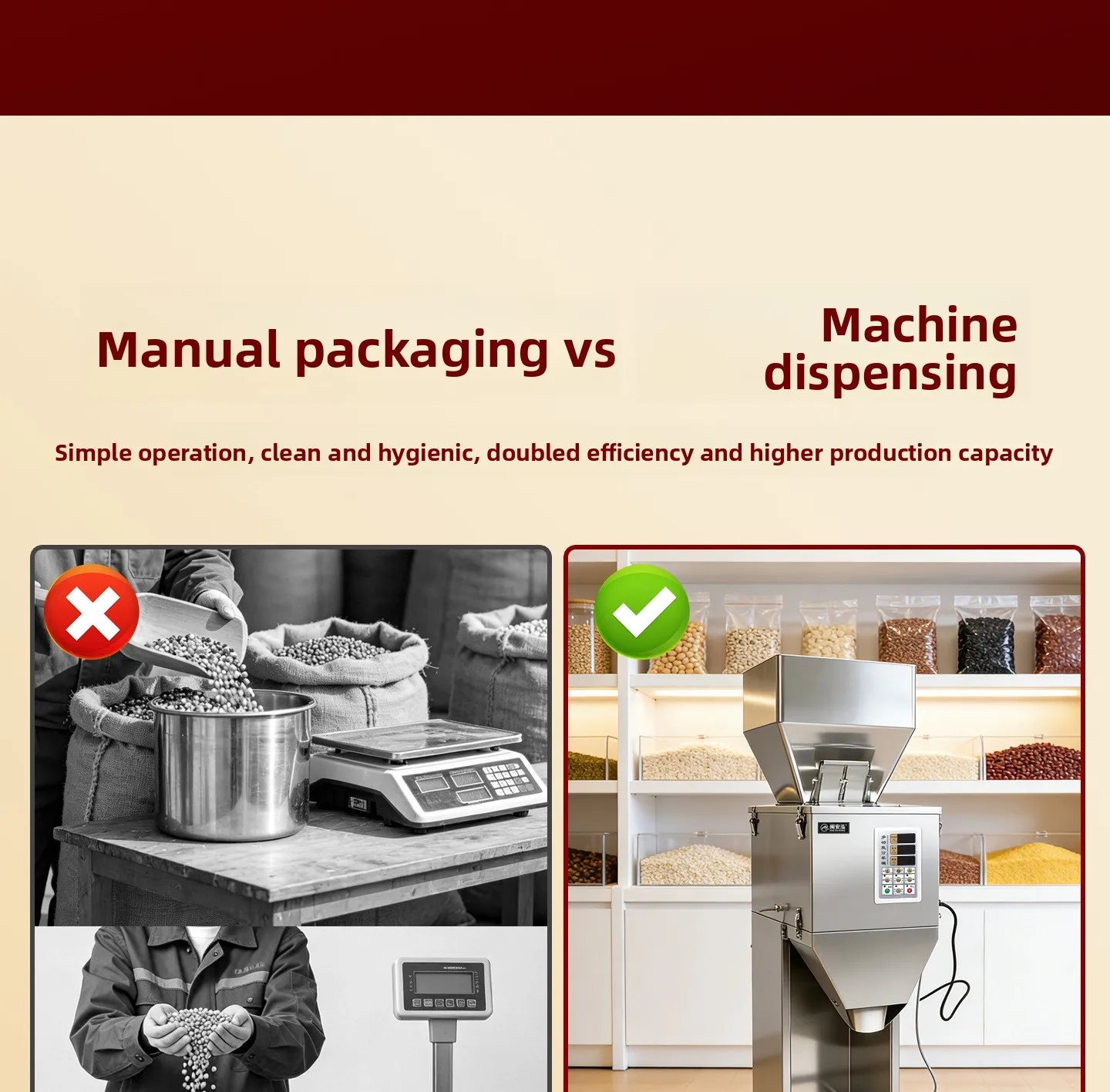 LH granular powder large quantitative filling seasoning melon seeds dried fruit automatic weighing and packing machine