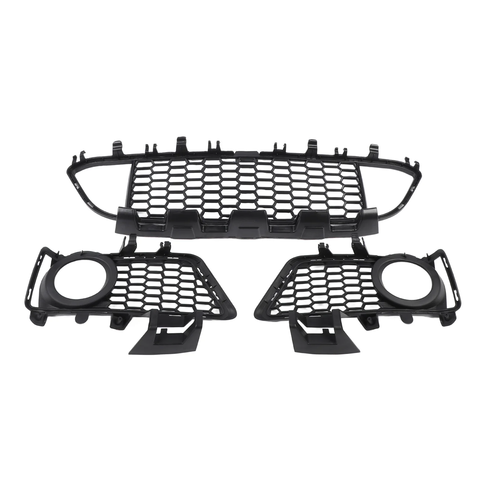 

Front Bumper Center Lower Mesh Grille Set 51118068124 Side Fog Light Grilles for BMW 3 Series F30 2015 to 2019