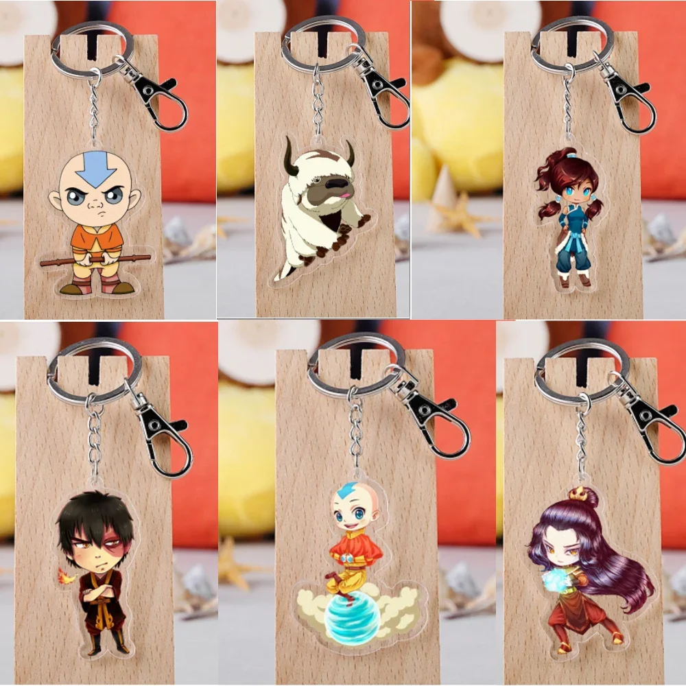 The Last Airbender Aang Cow Appa Keychain Anime Keychain Key Ring Bag Pendant Trinket Key Holder Charm Jewelry Wholesale Gifts