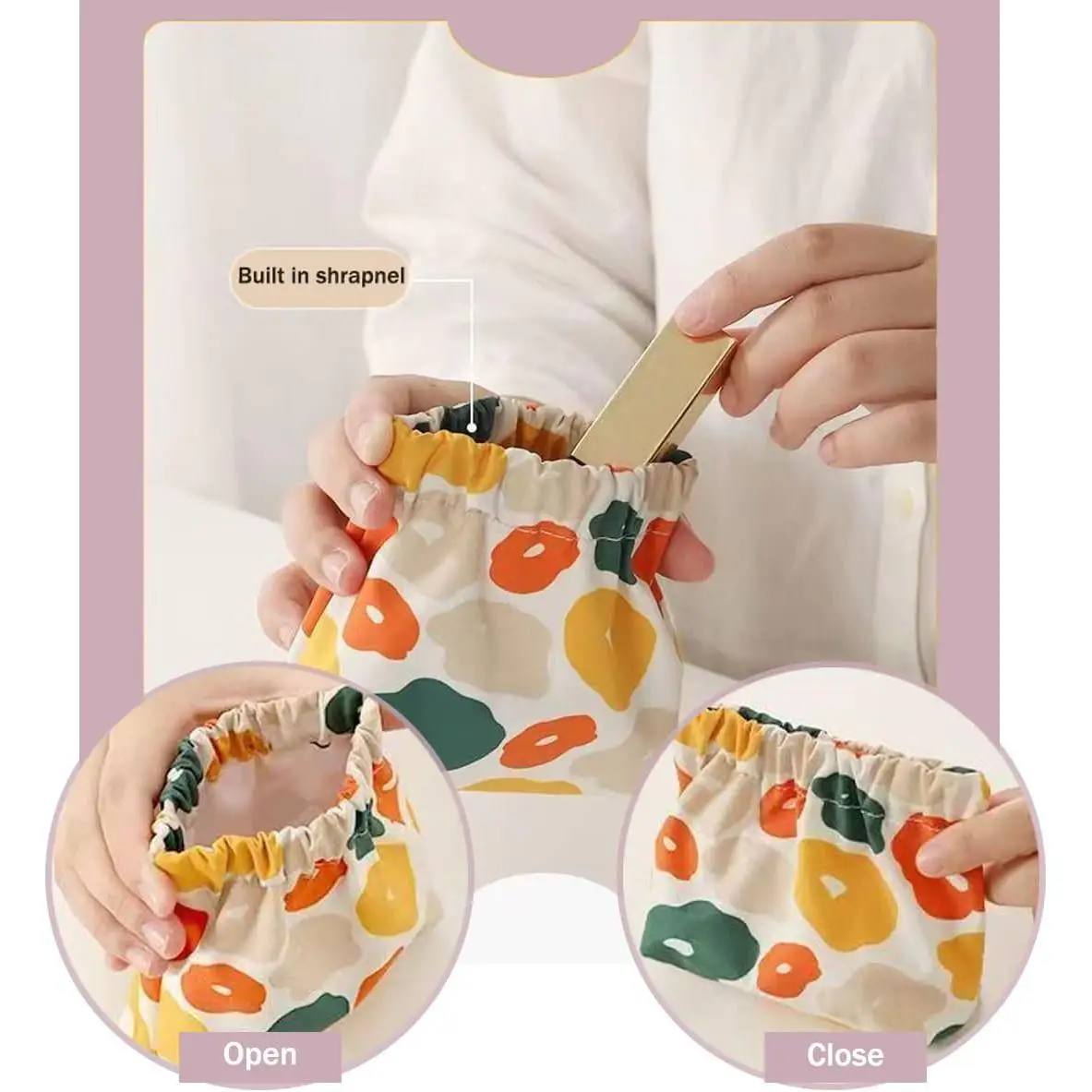 Portable mini lipstick change storage bag with elastic sheet
