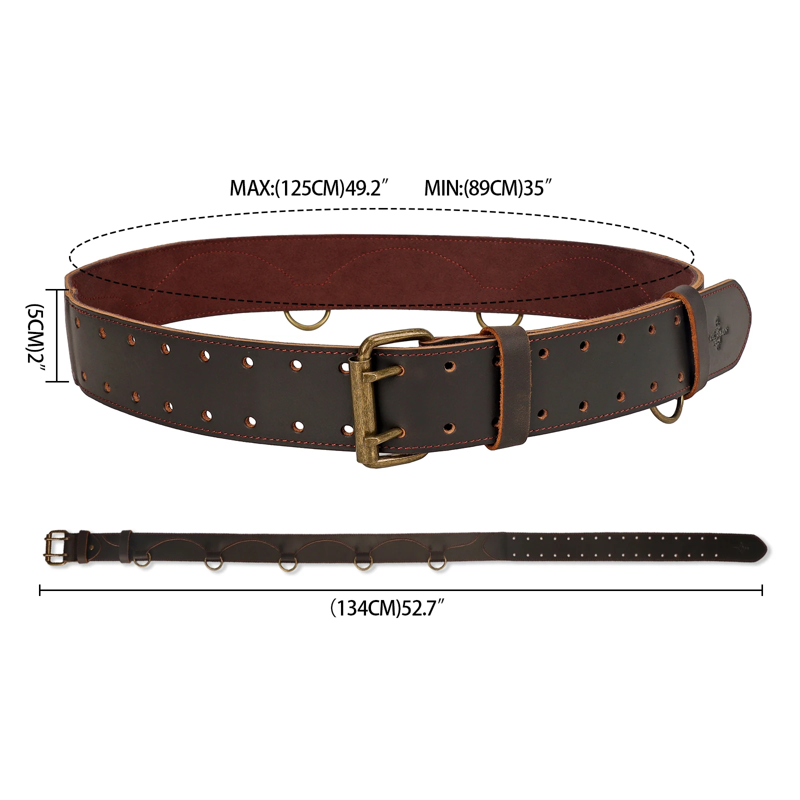망치, 펜치 및 드라이버용 5개의 루프가 있는 투르본  - Leather Works Belt 리뷰 및 가격