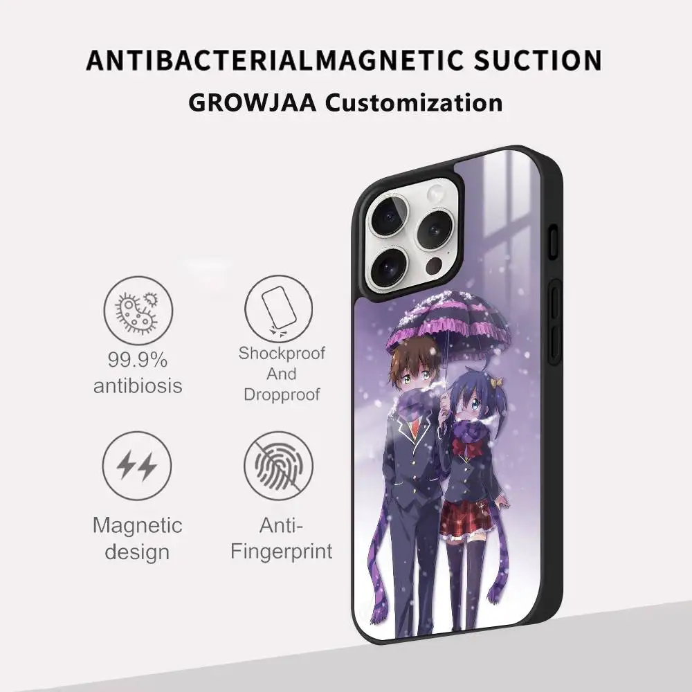 حافظة هاتف Love Chunibyo من الأوهام الأخرى لهاتف iPhone 16 15 14 13 Pro Max Plus غطاء شحن لاسلكي صغير مغناطيسي Magsafe