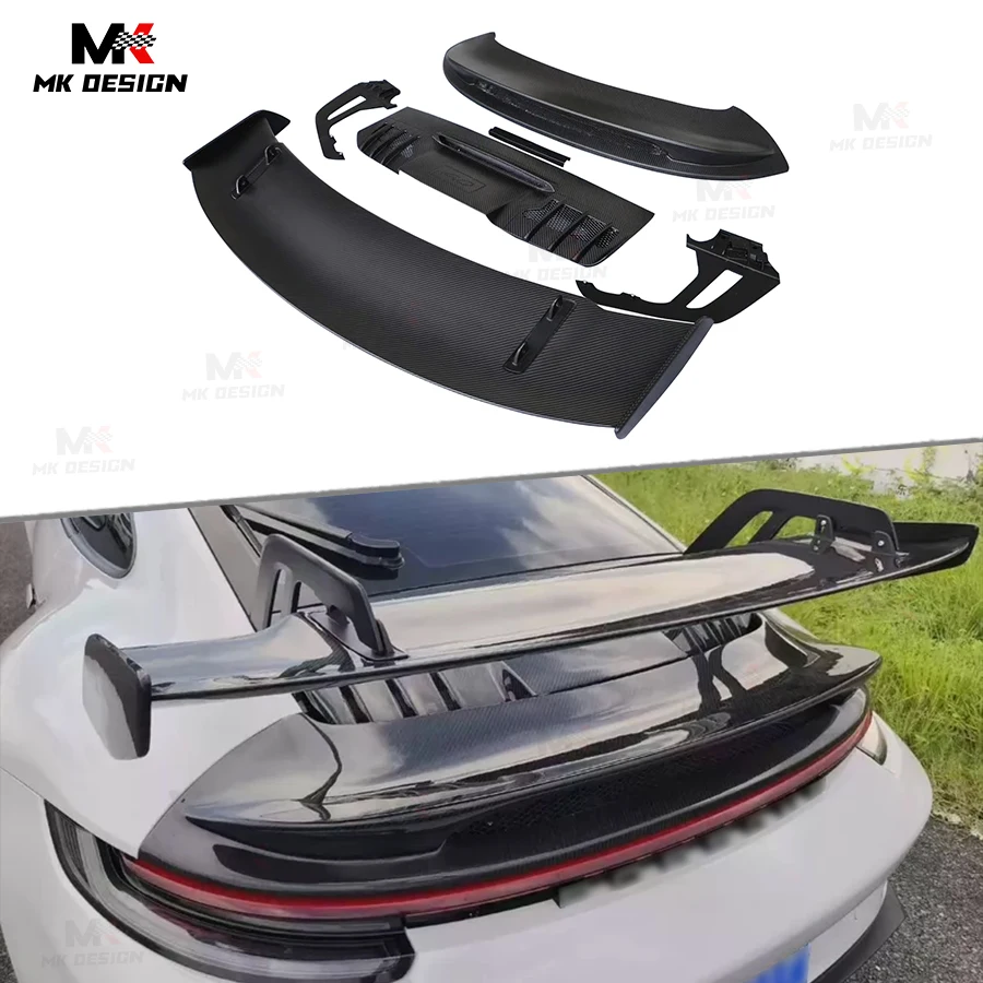 

Для Porsche 911 992.1 2019-2023: задний спойлер/антикрыло в стиле GT-3 из полукарбона, комплект обвеса, автомобильные аксессуары