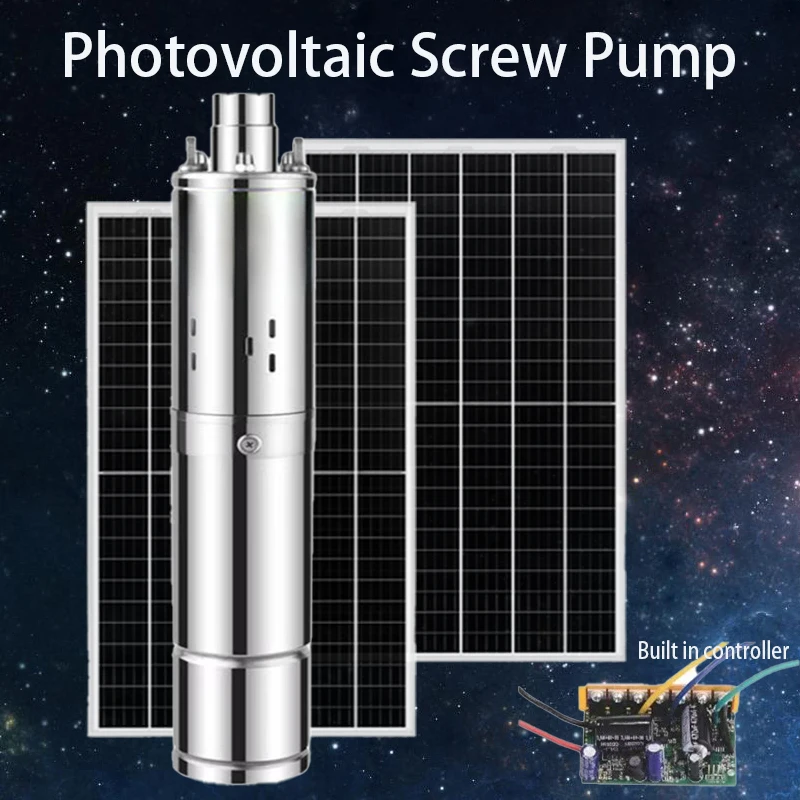 

250W 370W 500W 750W 12V 24V 48V 72V DC voltage high head brushless built-in controller solar screw pump has a wide range of appl