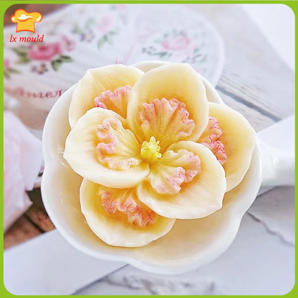 3D Daffodil Flower Silicone Mold Chocolate Candy Fondant Decorating Flower Topper Mould DIY Soap Candle Tool