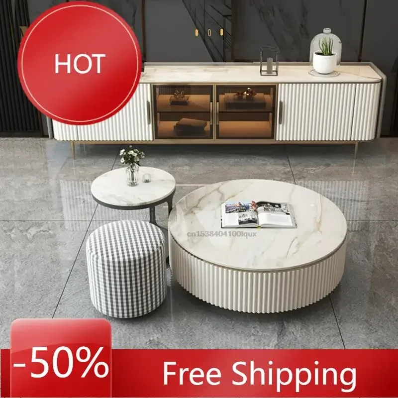 Round Nightstands Side Tea Tables Multifunctional Small Apartment Cabinet Coffee Tables Italian Stolik Kawowy Hotel Furniture