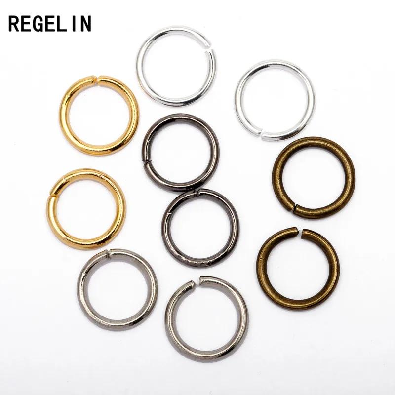 REGELIN 200pcs 4-10mm Silver Gold Rhodium Black Bronze Open Jump Ring Connectors for DIY Jewelry Making Findings