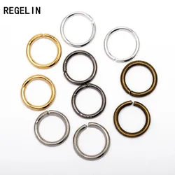 REGELIN 200pcs 4-10mm Silver Gold Rhodium Black Bronze Open Jump Ring Connectors for DIY Jewelry Making Findings