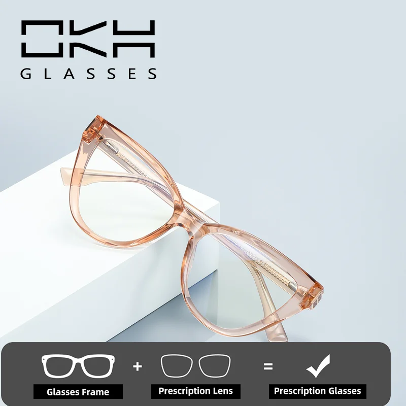

OKH New Arrival Designer Cat'eye Frame Anti-blue Light Blocking Glasses Prescription Myopia Eyeglasses Reading