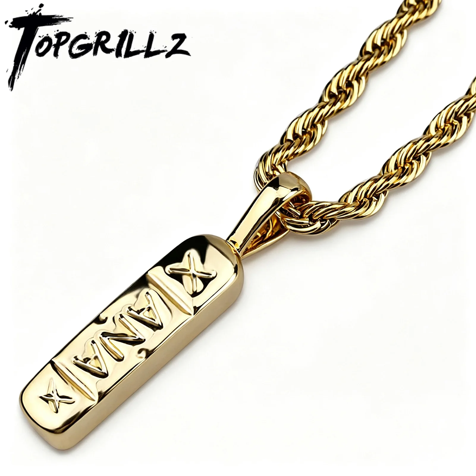 TOPGRILLZ Hip Hop Trendy Schmuck Gold Farbe Messing Xanax Pille Anhänger Halskette Charme Für Frauen Männer Mit 24 "30" Seil Kette – Detail 6