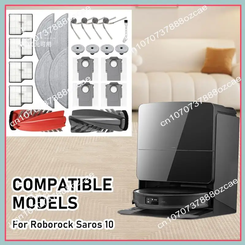 A26P 23 pezzi per Roborock Saros 10 /G30/S9 Maxv Ultra attacco per aspirapolvere spazzola laterale principale filtro mop pad sacchetto per la polvere kit di accessori