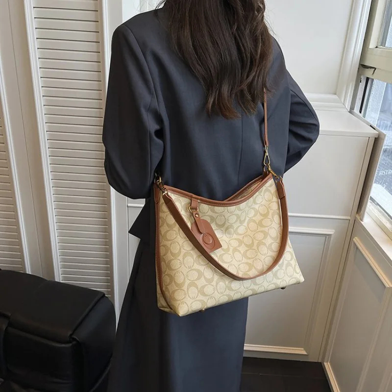 

Модная женская сумка через плечо, кожаные сумки-тоут большой емкости, элегантный дизайнерский кошелек через плечо