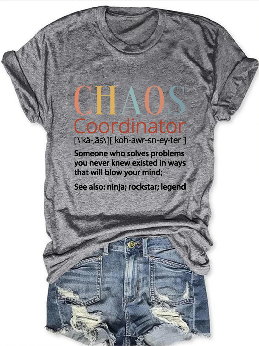 CHAOS Coordinator Printed Round Neck Short Sleeve T-Shirt