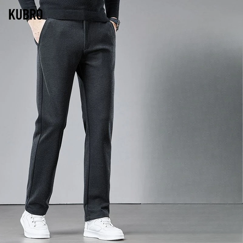 

Новые осенние мужские толстые повседневные брюки с эластичной резинкой на талии, модные деловые повседневные мужские повседневные брюки, брендовая одежда высокого качества