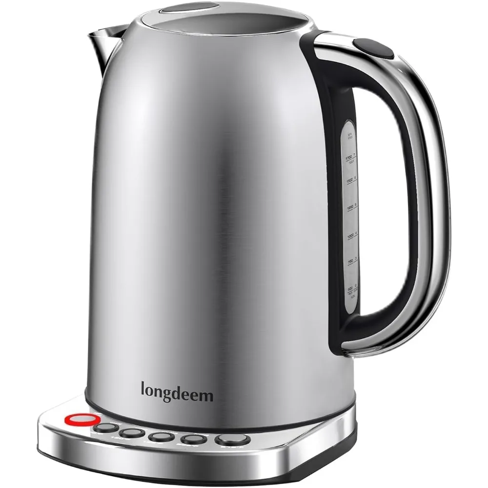 

Temp Control Electric Tea Kettle,1.7L Stainless Steel Water Boiler ,Fast Boiling 1500 Watts,Auto-Shutoff,Boil-Dry Protection