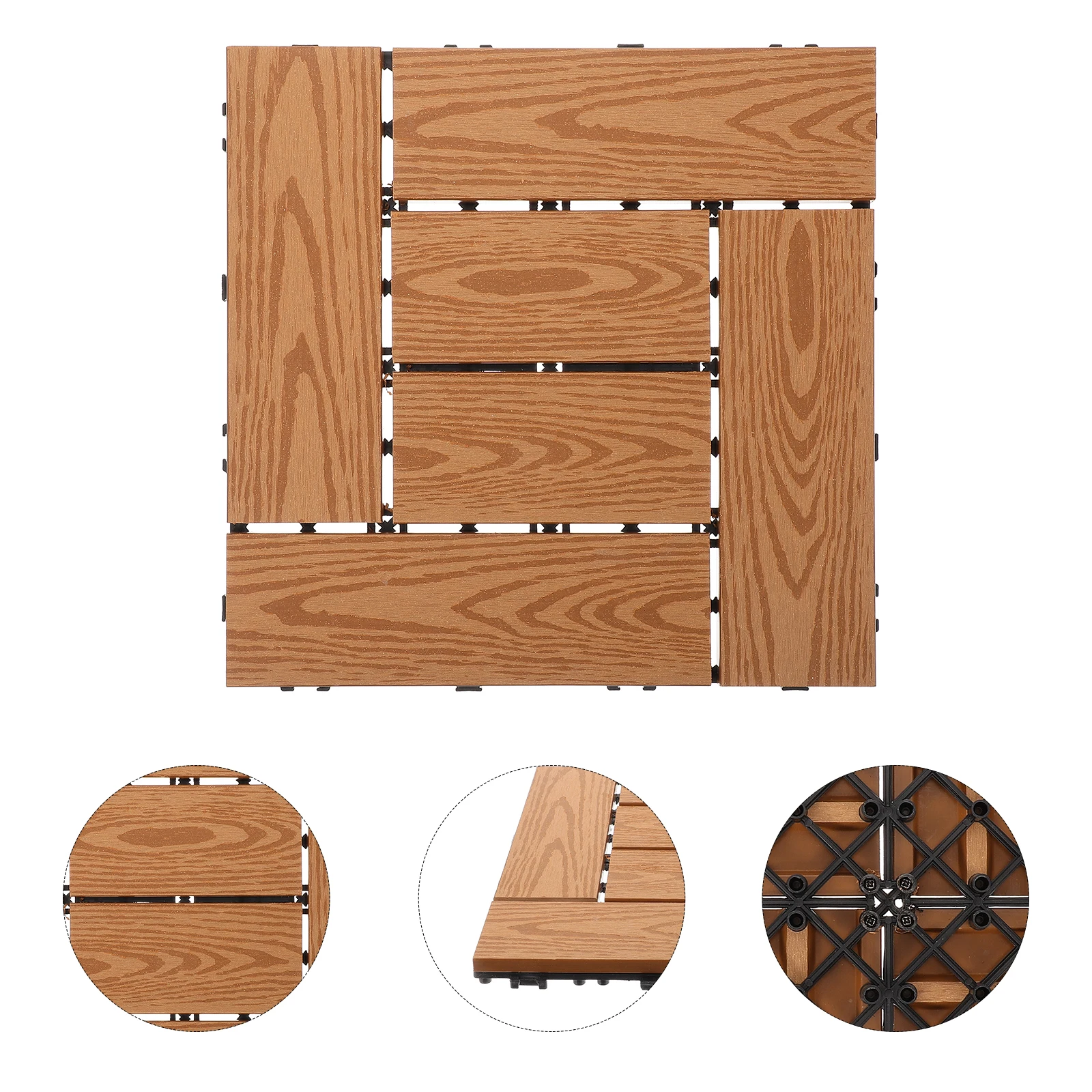 

Interlocking Plastic Wood Flooring Balcony Deck Tile Backyard Durable Outdoor Flooring Self-Assemble Decking Tiles Garden Patio