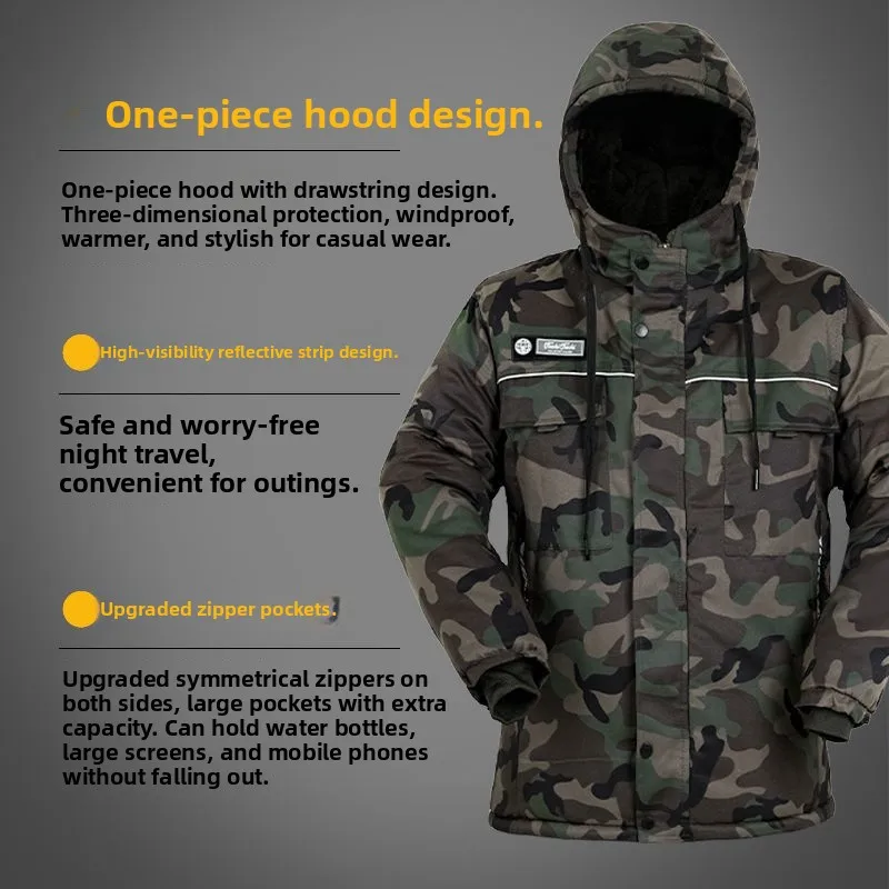 Vêtements de travail en coton camouflage Thiened Fce pour hommes, imperméables et résistants au froid, pour l'hiver, protection contre le froid