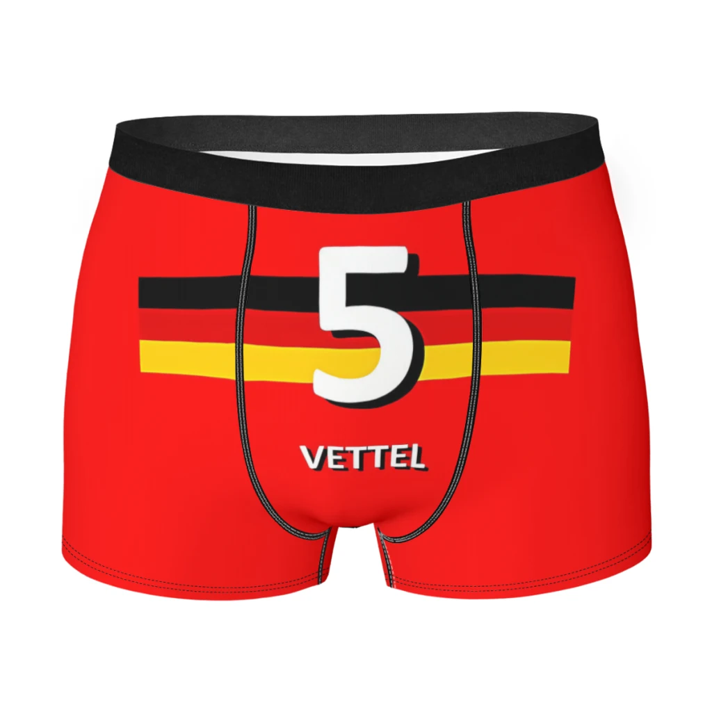 5 Sebastian Vettel Formulate 1 Cuecas Algodão Calcinhas Homem Roupa Interior Impressão Shorts Boxer Briefs