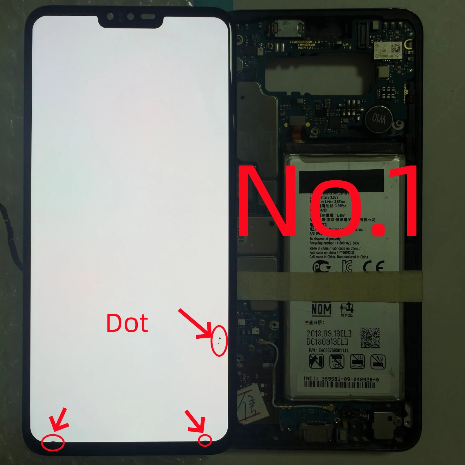 Wyświetlacz Dot Display do LG V40 ThinQ, Ekran LCD do LG V50 ThinQ 5G, Zespół ekranu dotykowego z digitizerem, 100% przetestowany — zdjęcie produktu 3